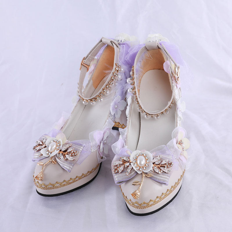 Purple Flower Pearl Shoes SE23335