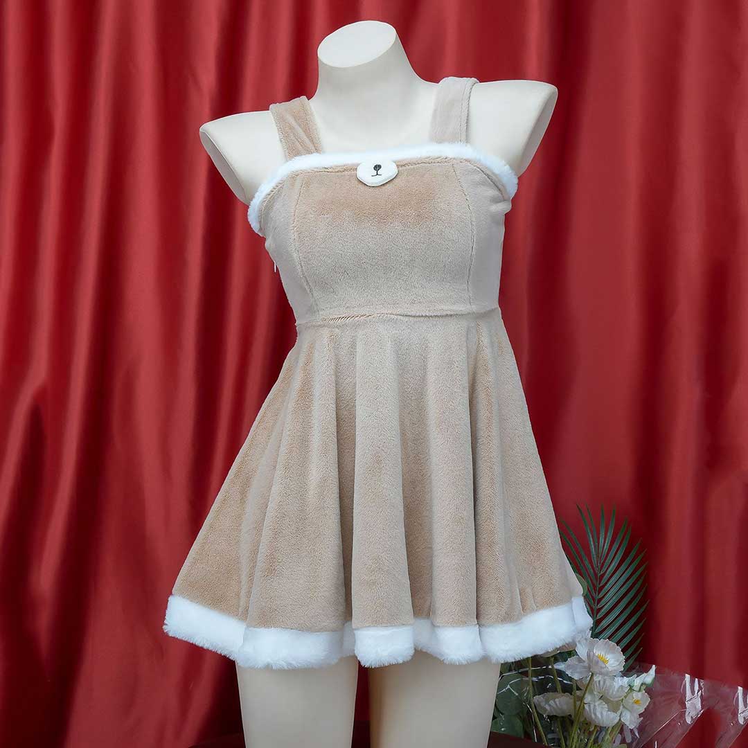 Plush Bow Bear Maid Dress SE23056