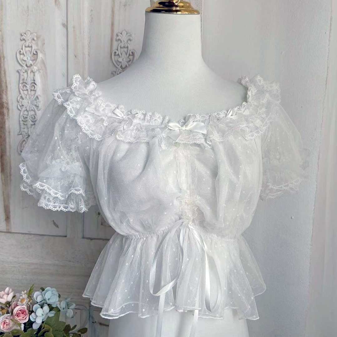 Lace Bow Flower Shirt SE23044