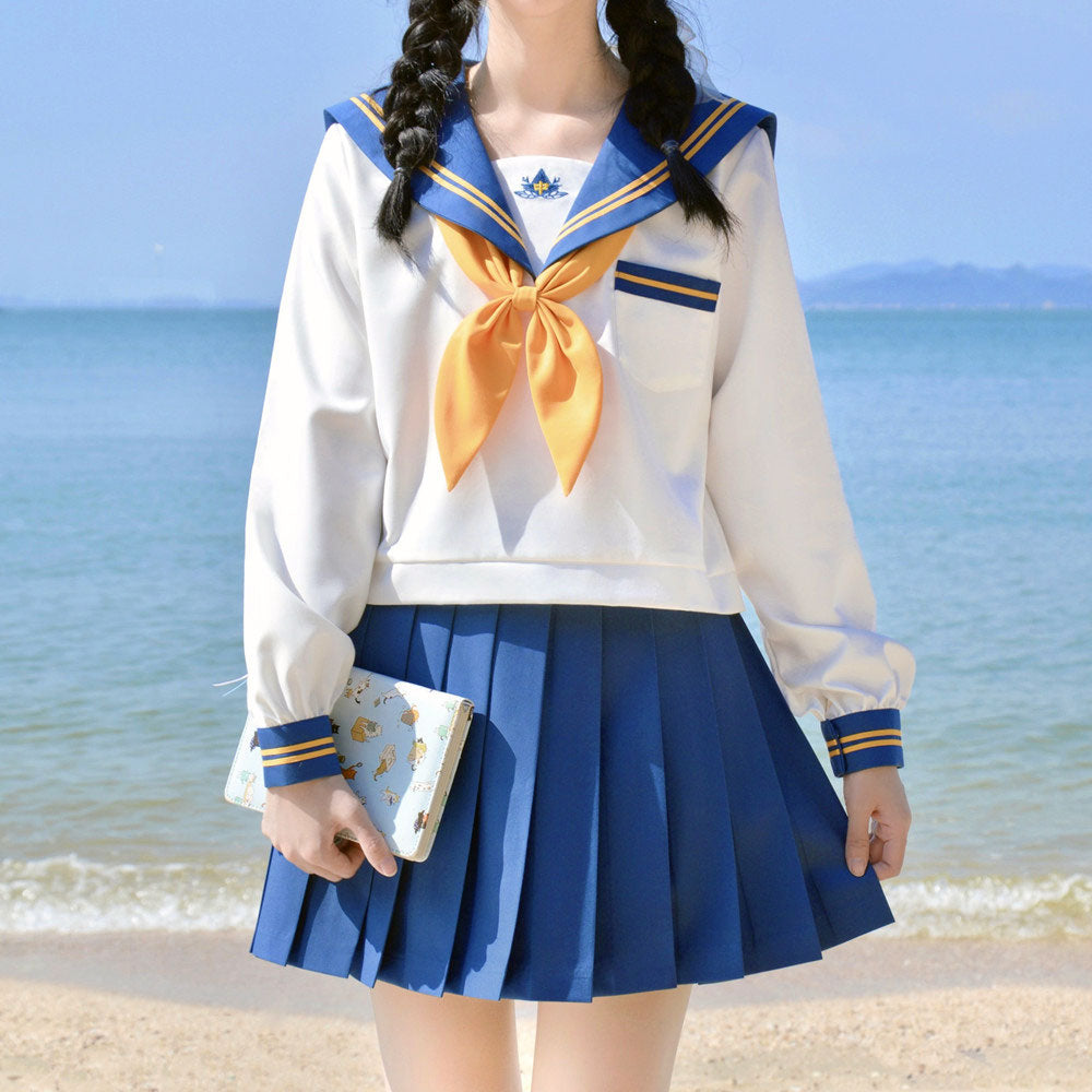 Navy Bow Uniform Pleated Skirt Set SE23101