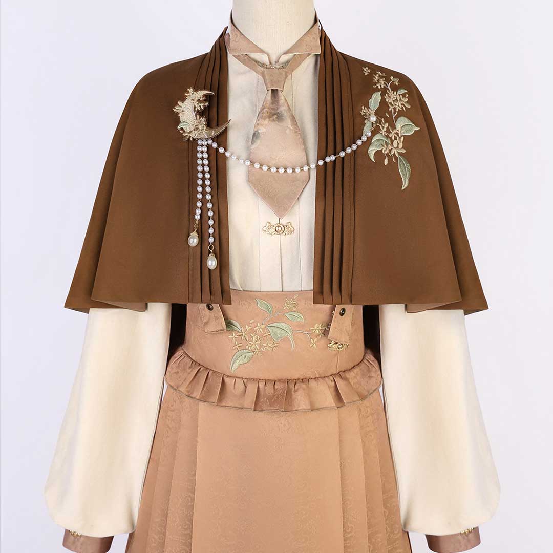 Floral Cape Suspender Skirt Set SE23062