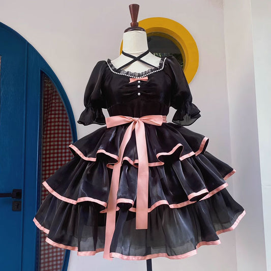 Gauze Lace Bow Dress SE22789