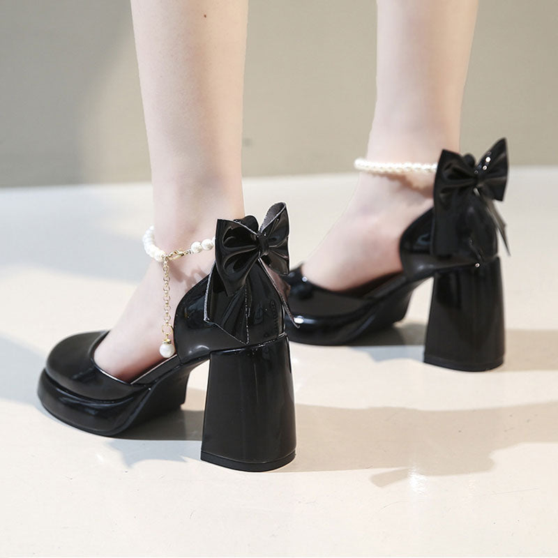 Beaded Heels With Bow SE23135