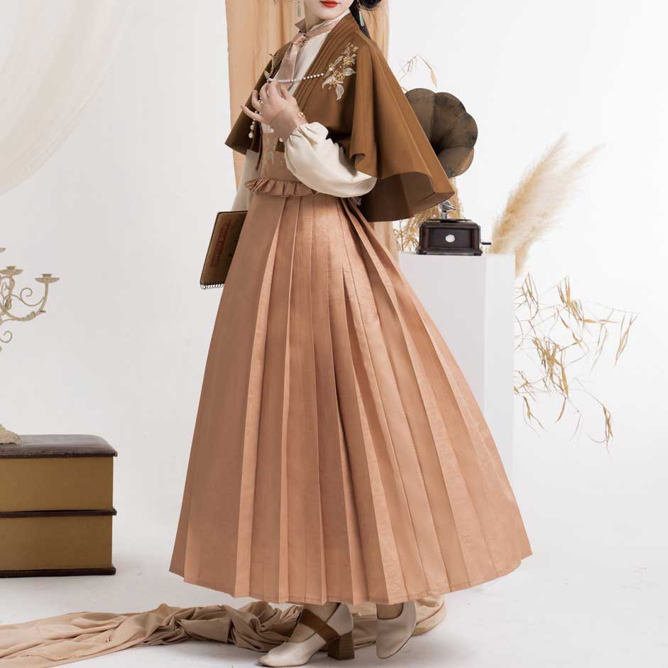 Floral Cape Suspender Skirt Set SE23062
