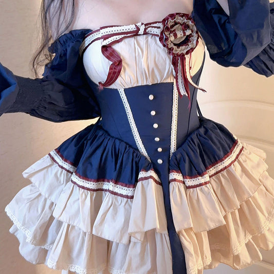 Blue Bow Flower Dress SE23077