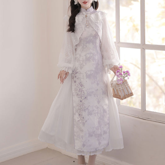 Cheongsam Flower Hanfu Dress Set SE23122