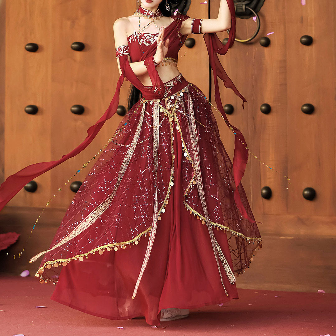 Red Cape Hanfu Skirt Set SE23136