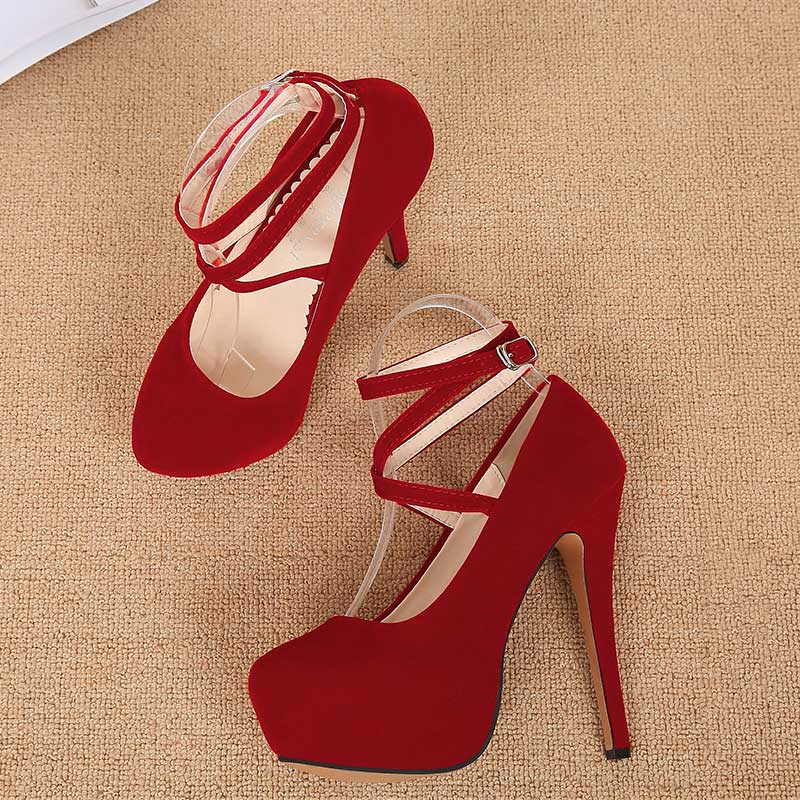 Fashion Cross Strap Heels Shoes SE23039