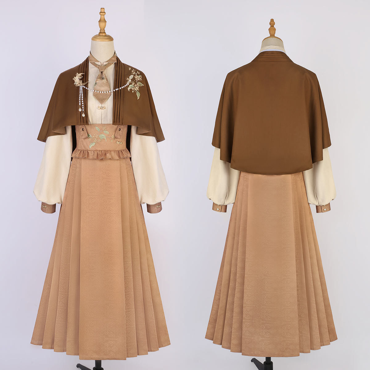 Floral Cape Suspender Skirt Set SE23062