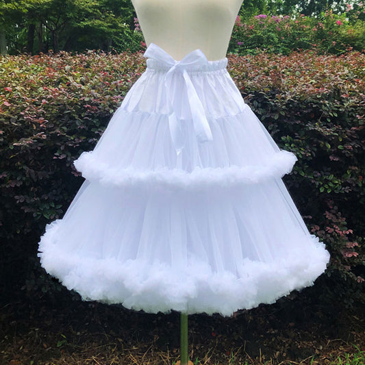 White Bow Mesh Skirt SE23097