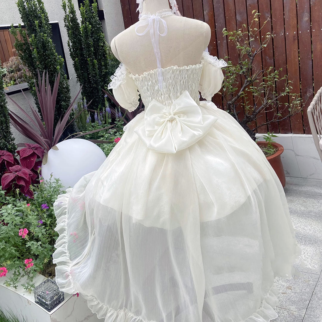 Lace Bow Flower Mesh Dress SE23083
