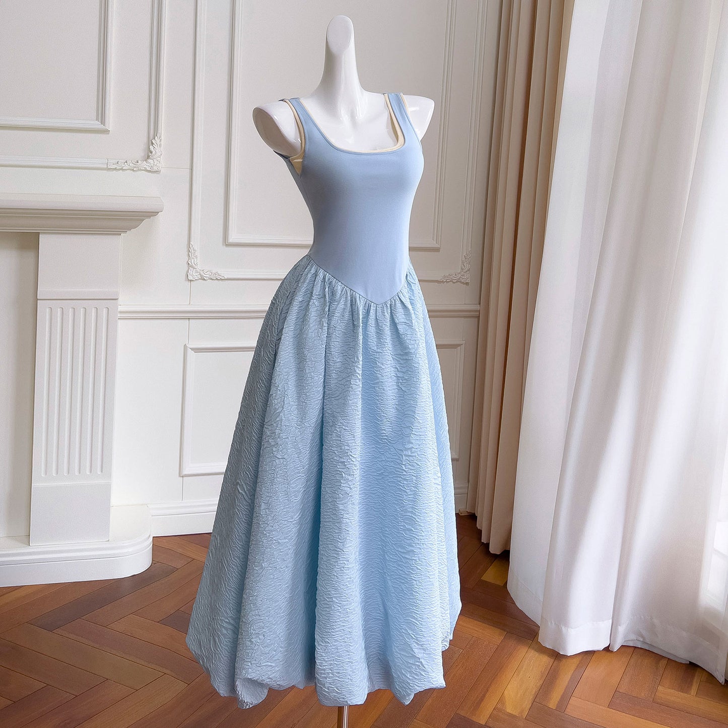 Backless Maxi Dress Blue Party Dress SE22898