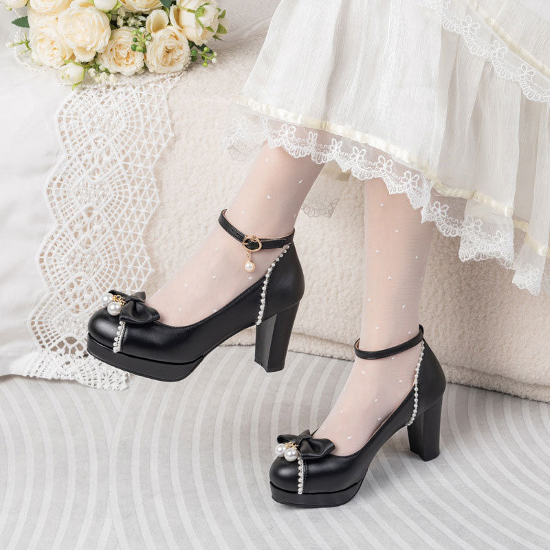 Beaded Heels With Bows SE23400