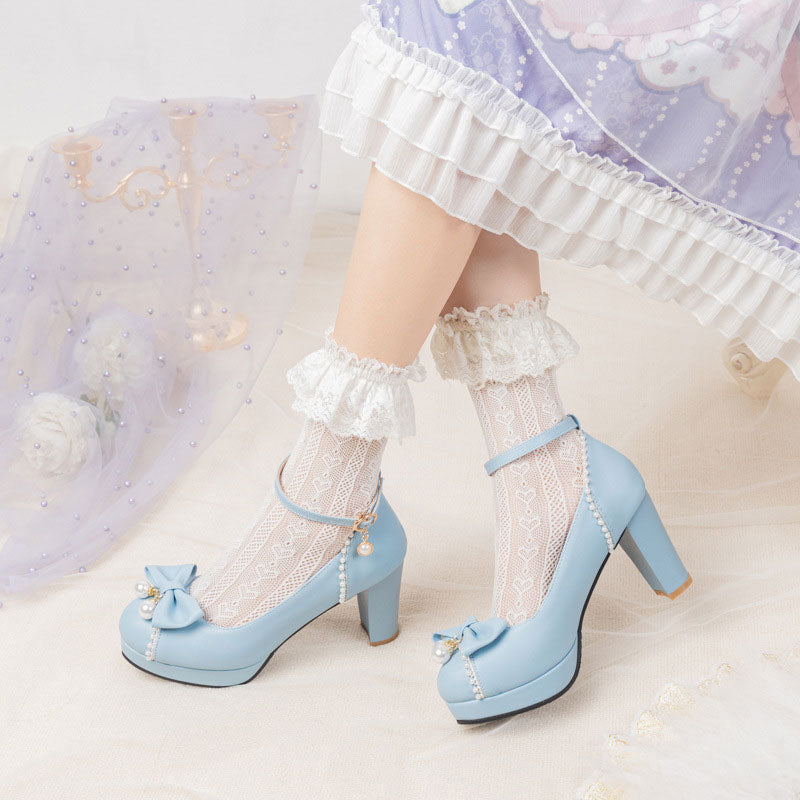 Beaded Heels With Bows SE23400