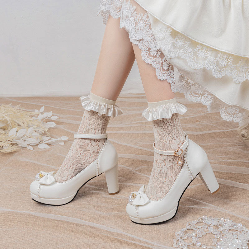 Beaded Heels With Bows SE23400