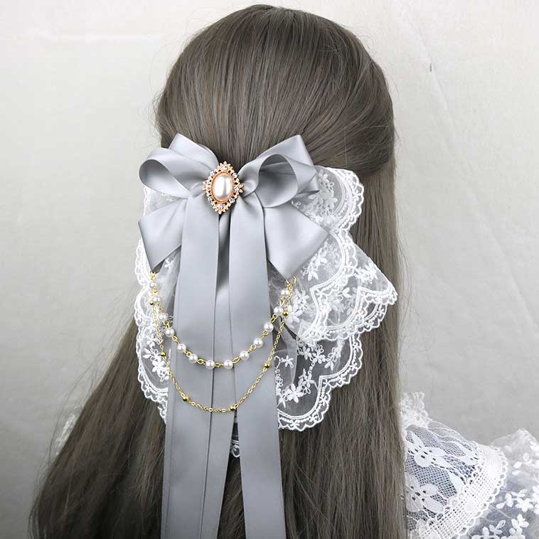 Beaded Lace Flower Hair Accessory SE23054