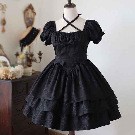 Black Flower Dress SE23150