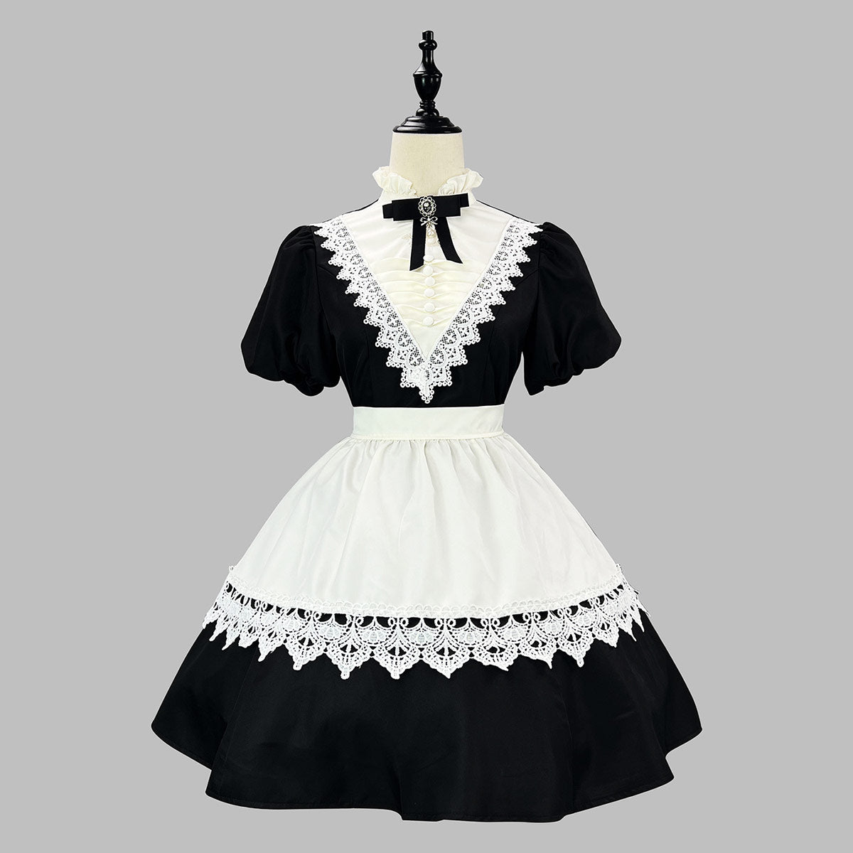Black Lace Maid Dress SE23751