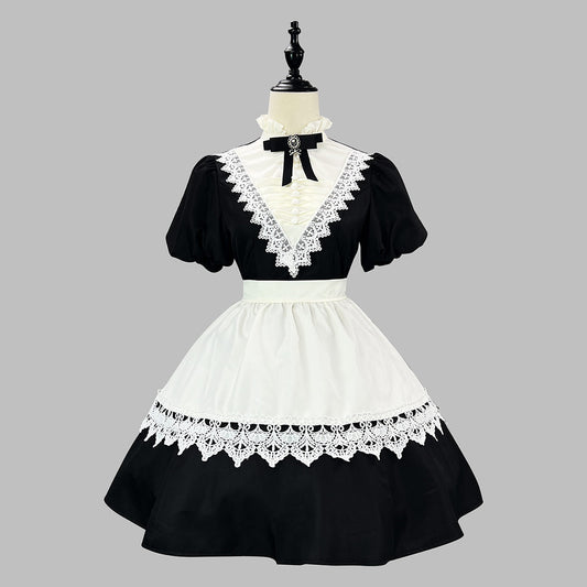Black Lace Maid Dress SE23751