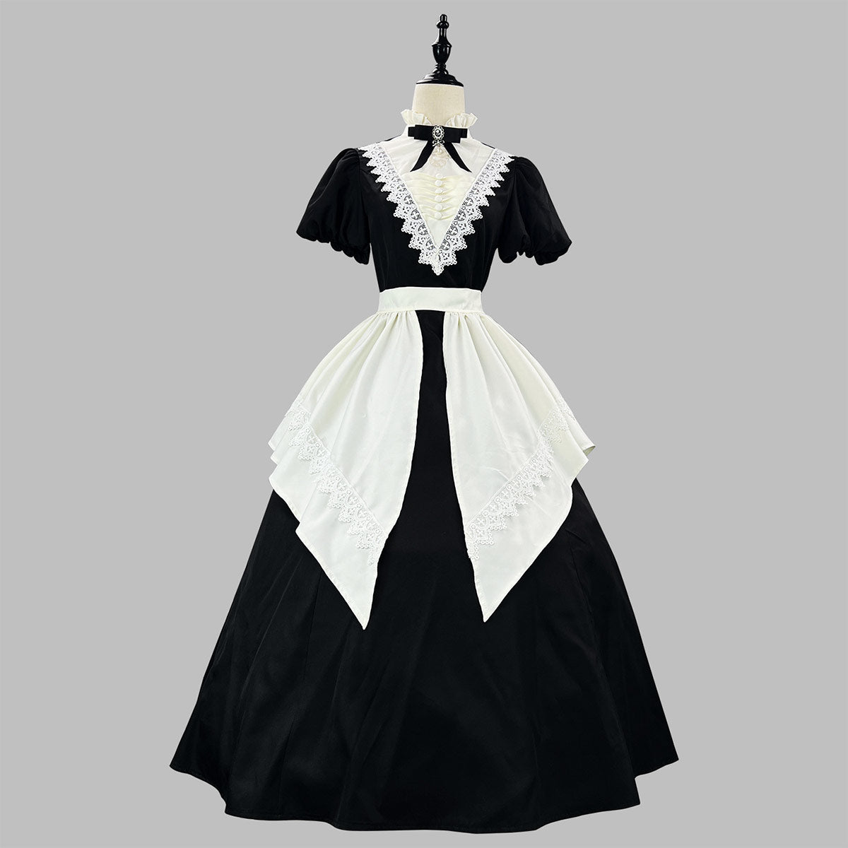 Black Lace Maid Dress SE23751