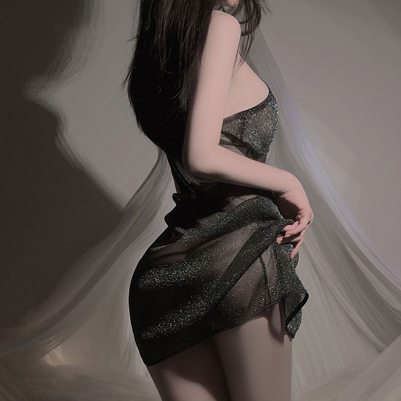 Black Sexy Transparent Nightdress SE23208