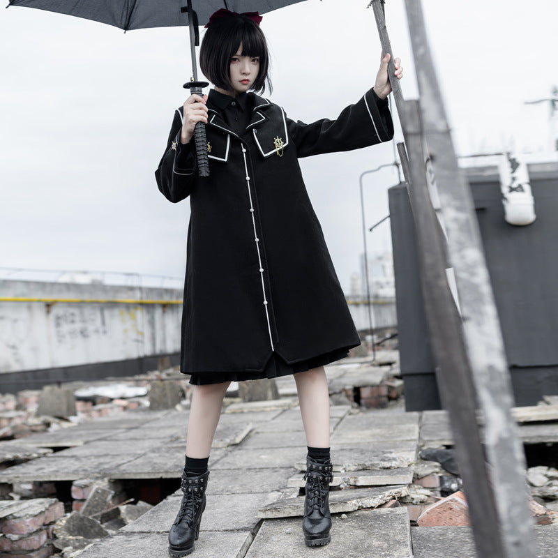 Black Woolen Coat SE23827