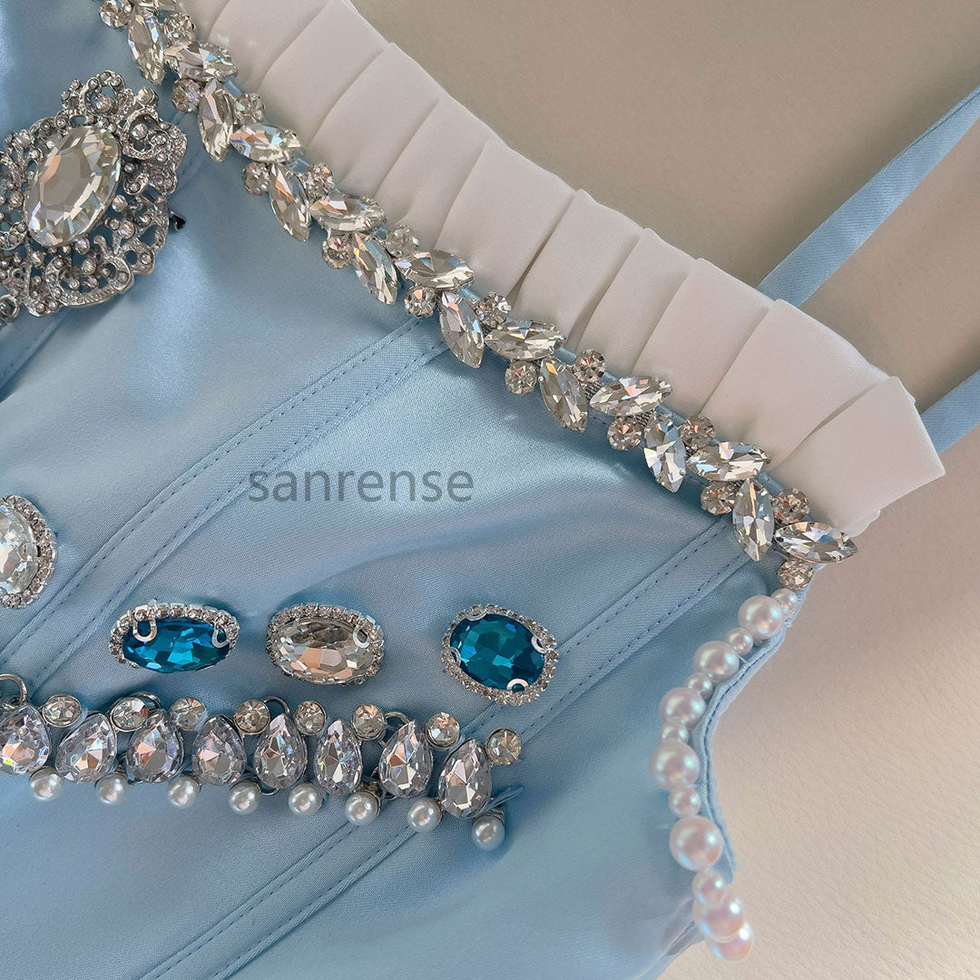 Bow Blue Dress for Party SE23312