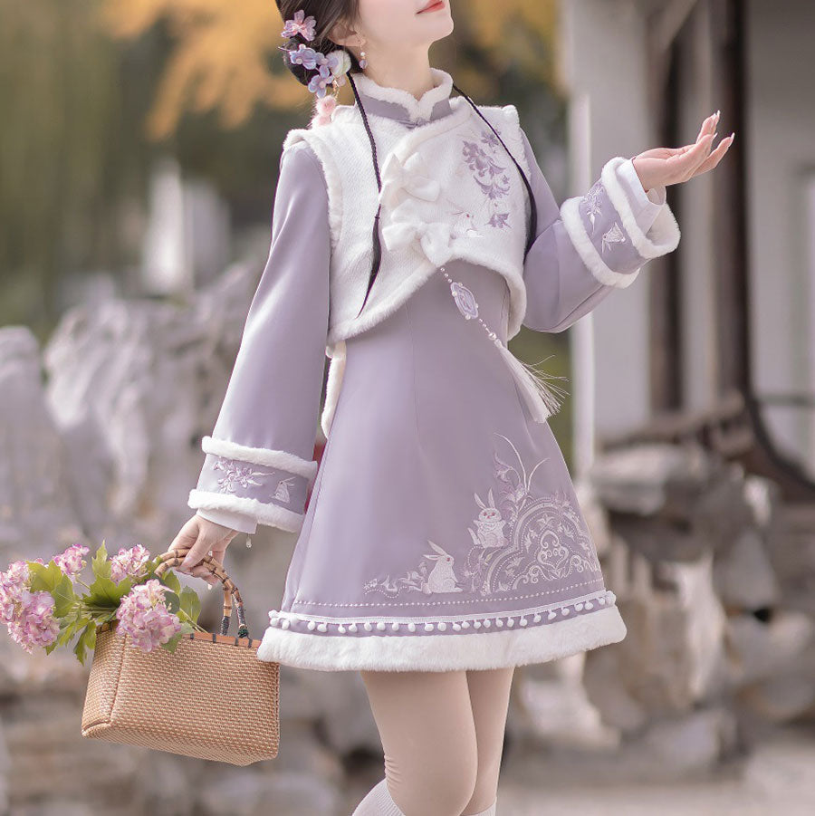 Bow Flower Bunny Dress Set SE22742