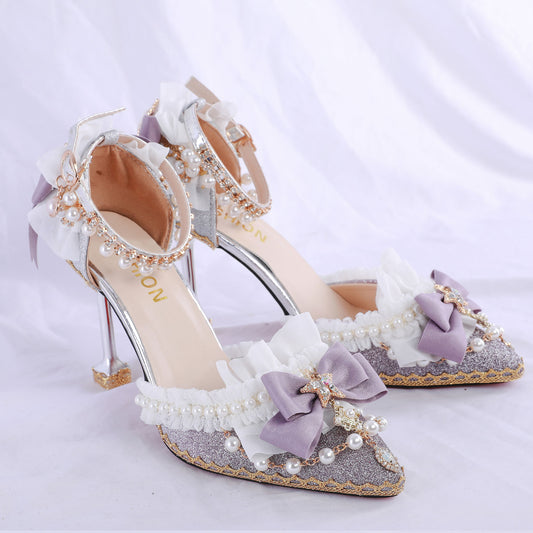 Bow Flower Star Heels Shoes SE23340