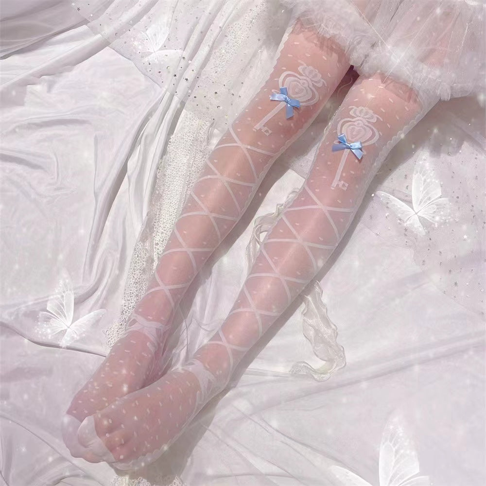 Bow Lace Knee Stockings SE23690