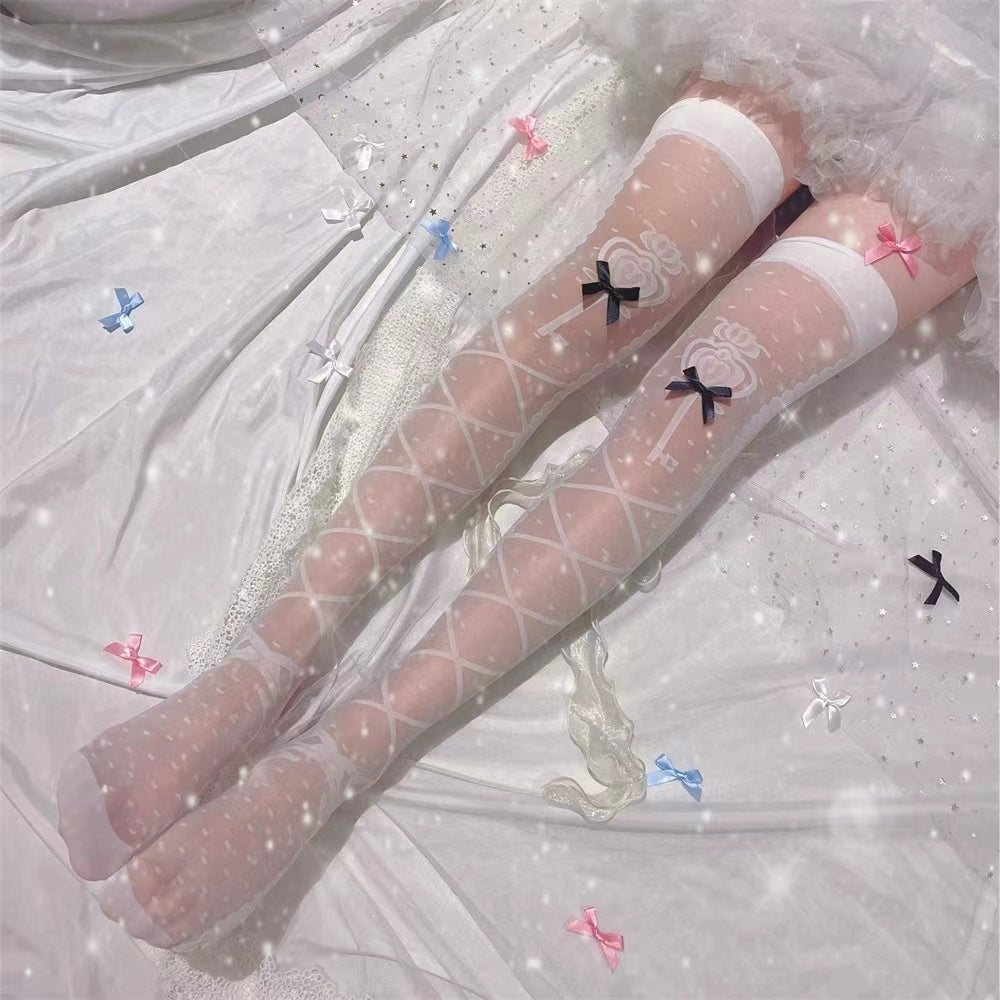 Bow Lace Knee Stockings SE23690