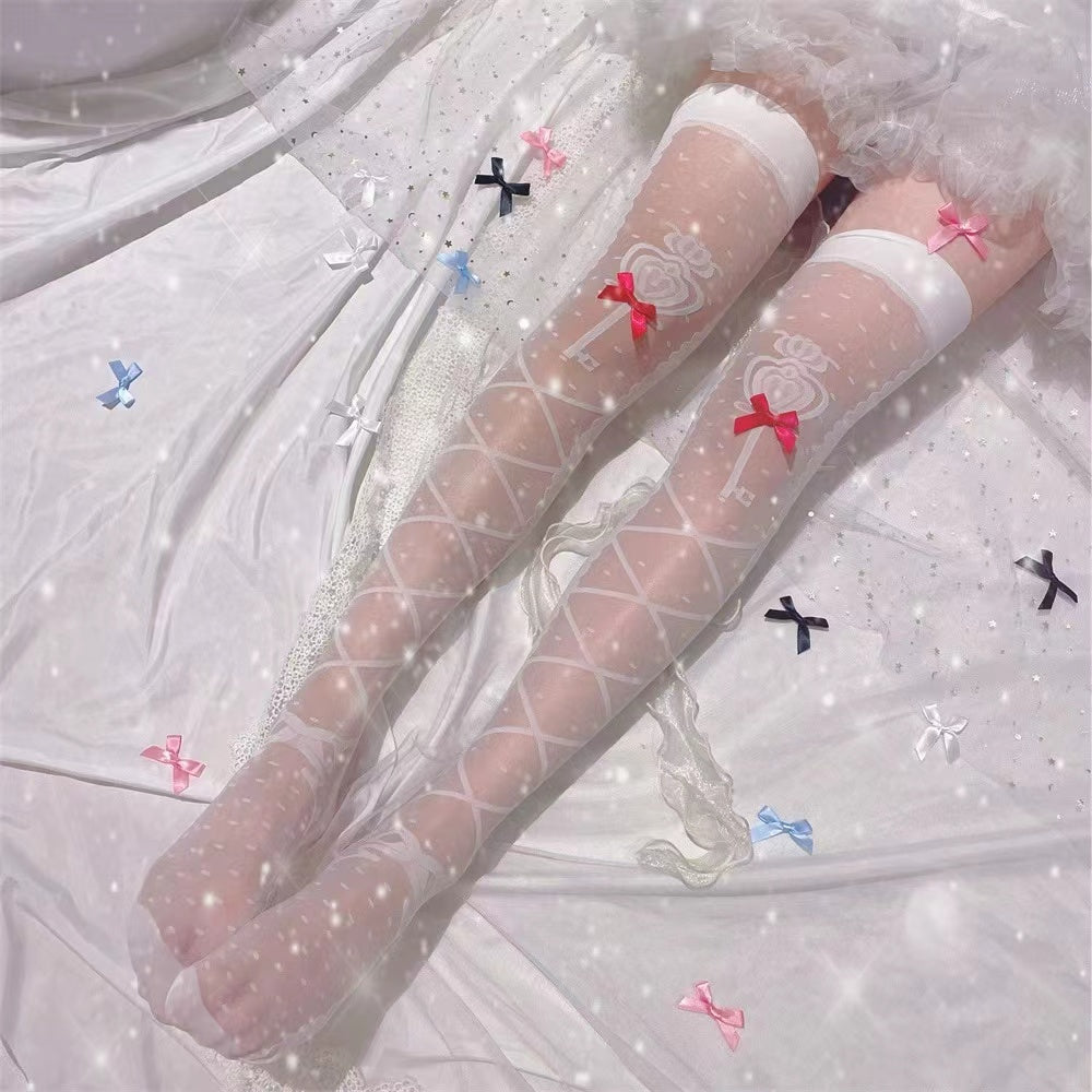 Bow Lace Knee Stockings SE23690
