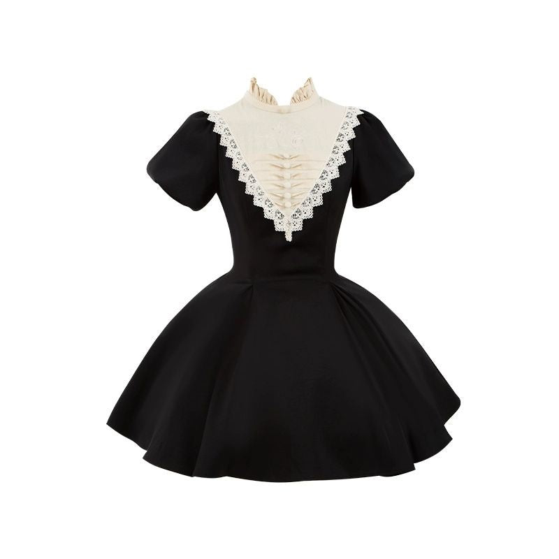 Bow Maid Black Dress SE23756