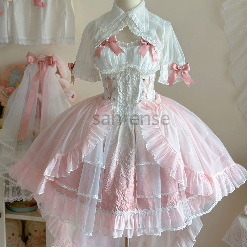 Bow Pastel Gradient Dress Set SE23310