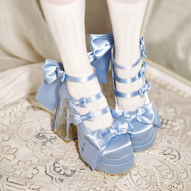 Bow Platform Heels Shoes SE23466