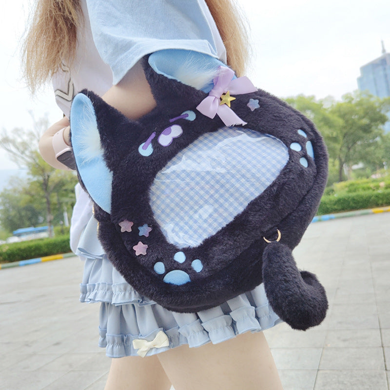 Bow Plush Cat Shoulder Bag SE23624