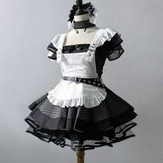 Bow Striped Apron Dress SE23540