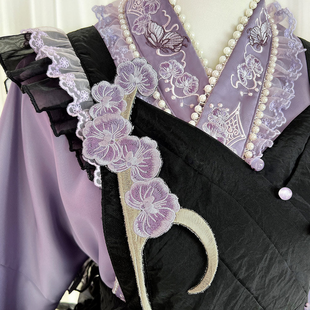Butterfly Embroidered Flower Dress Set SE23570