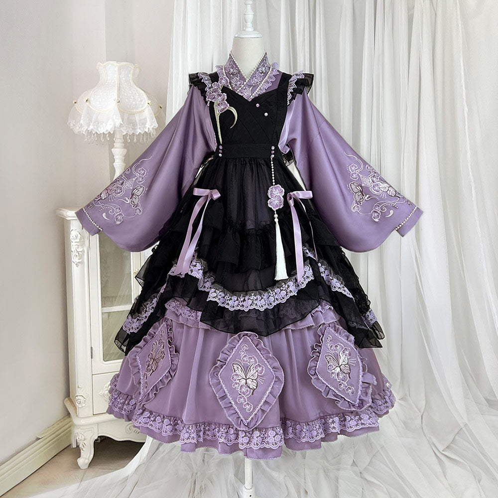 Butterfly Embroidered Flower Dress Set SE23570