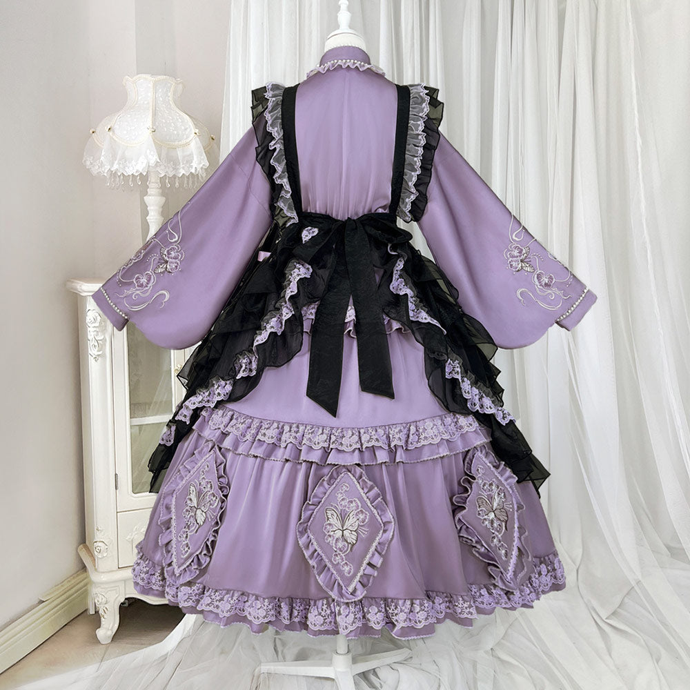 Butterfly Embroidered Flower Dress Set SE23570
