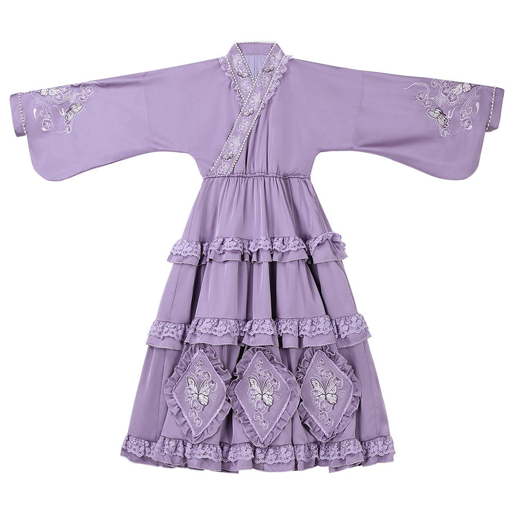 Butterfly Embroidered Flower Dress Set SE23570