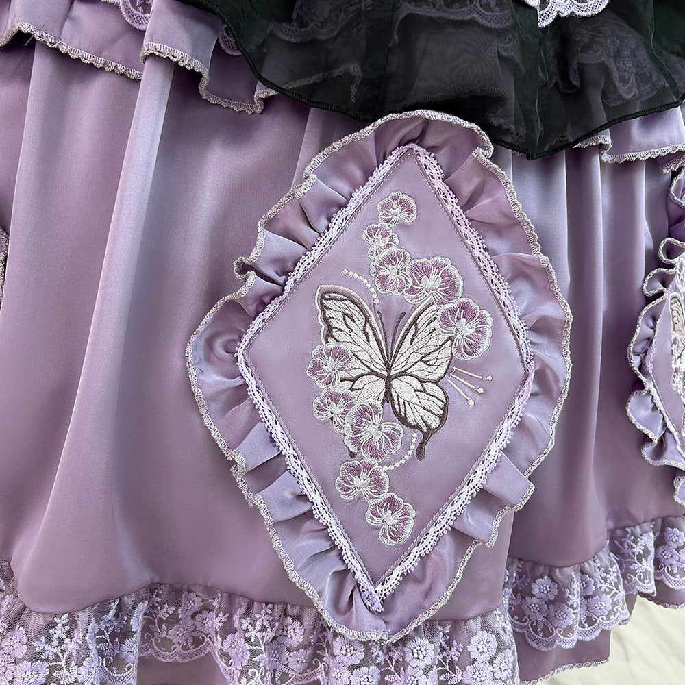 Butterfly Embroidered Flower Dress Set SE23570