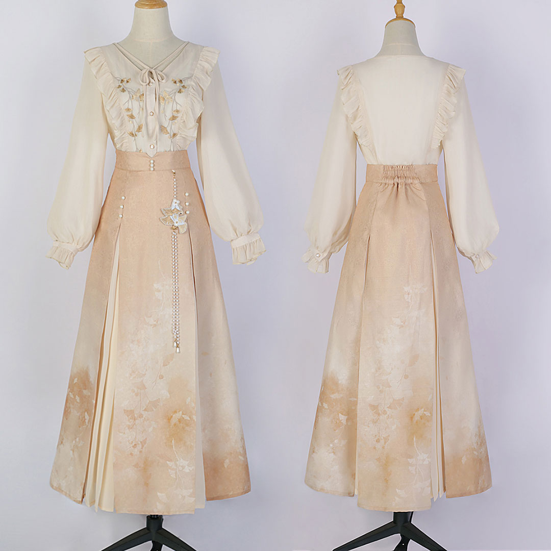 Butterfly Tassel Floral Skirt Shirt Set SE22955