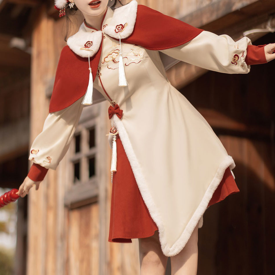 Cloud Rabbit Shawl Dress Set SE23017