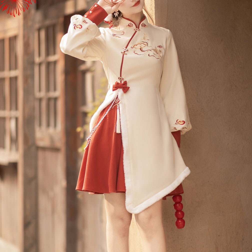 Cloud Rabbit Shawl Dress Set SE23017