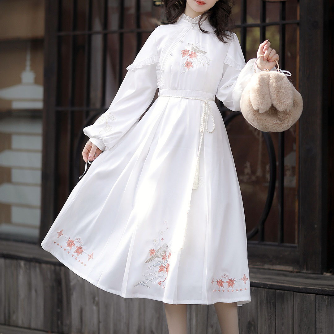 Cute Bird Tassel Flower Dress SE22814