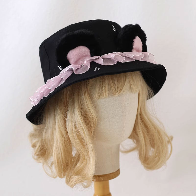 Cute Lace Bear Fisherman Hat SE22941