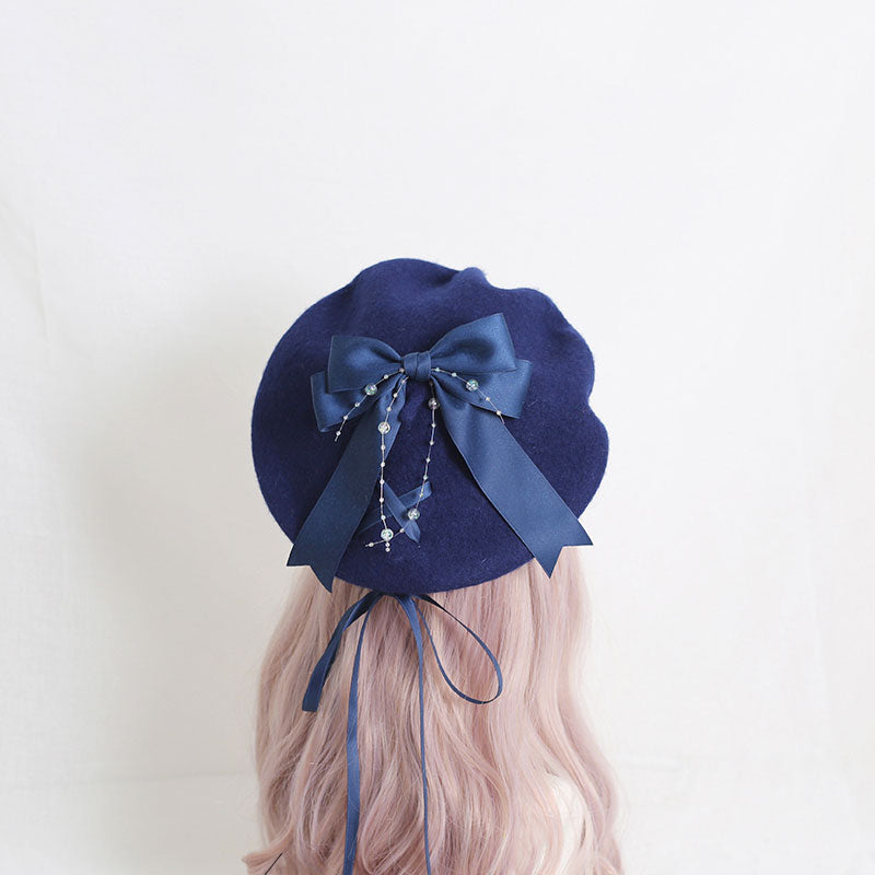 Cute Woolen Bow Beret SE22968