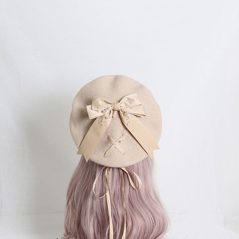 Cute Woolen Bow Beret SE22968