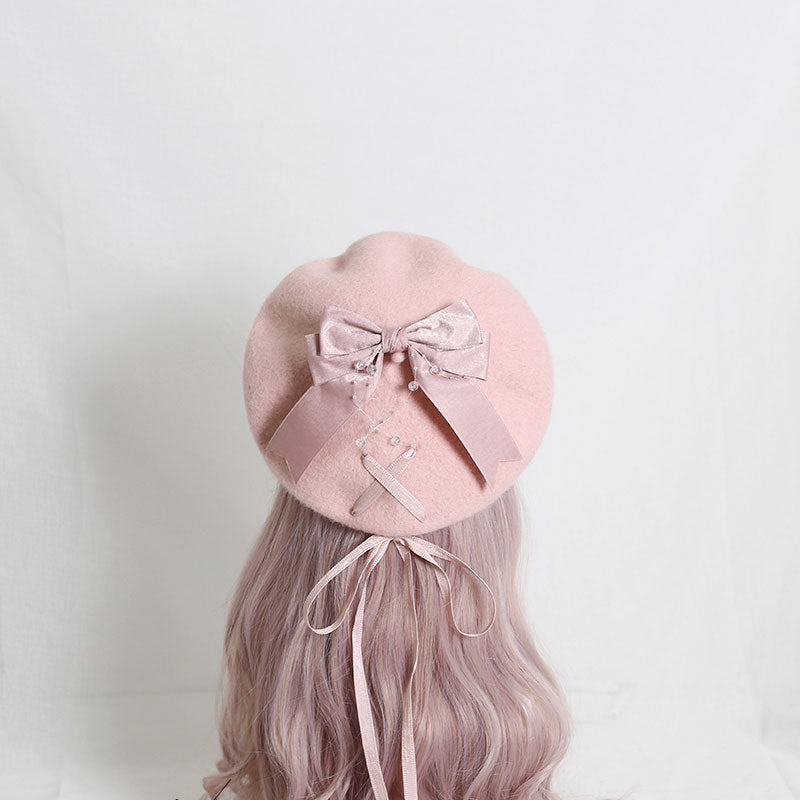 Cute Woolen Bow Beret SE22968